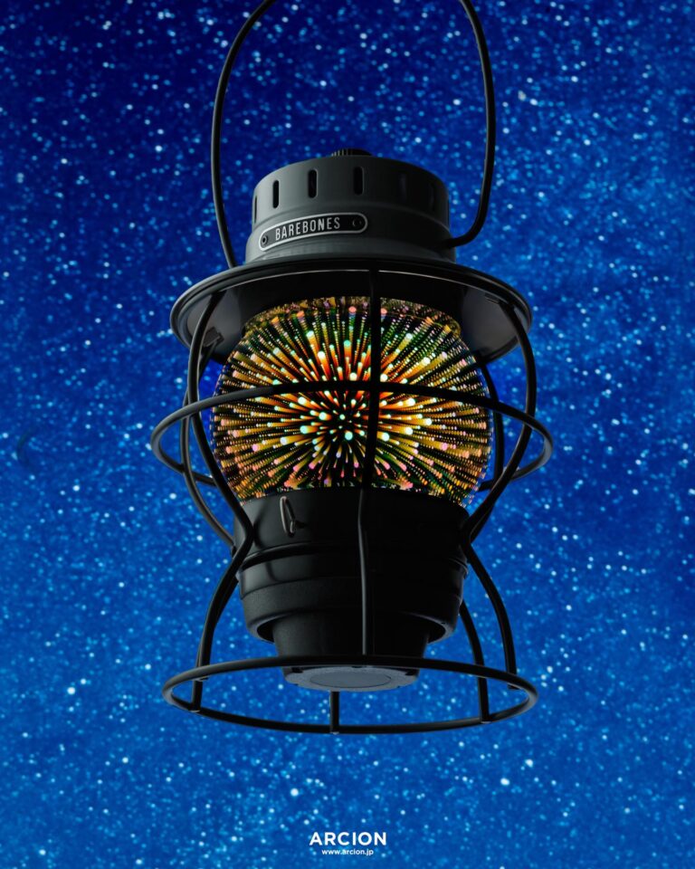 夜空と夕暮れの花火ランタンの撮影